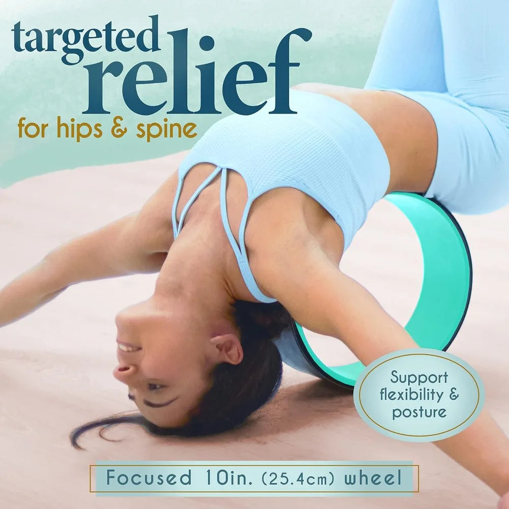 Florensi Yoga Wheel (3-Pack) - Back Stretcher and Back Roller for Back Pain, Yoga Roller for Muscle Relaxation