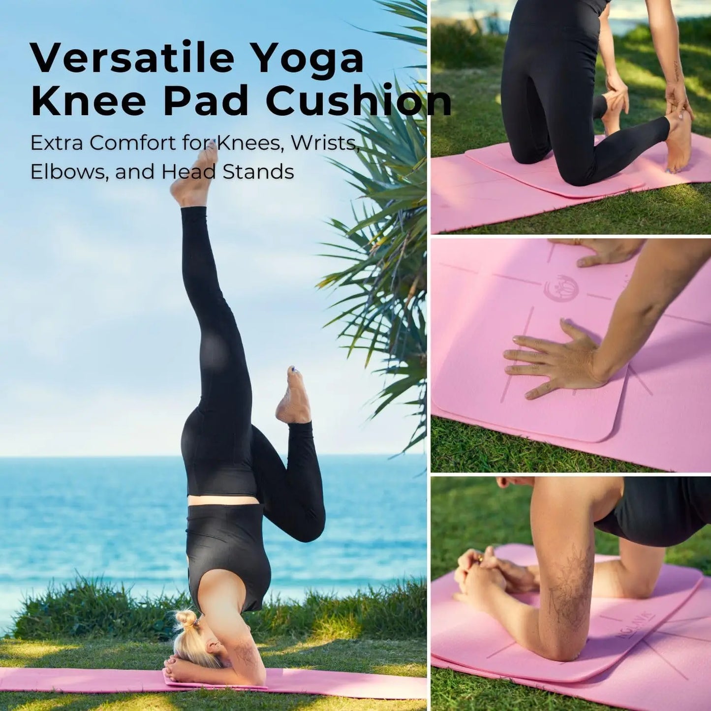 72"x24" Yoga Mat with Bag – Non-Slip 1/4" Thick – Includes Blocks, Strap & Kneeling Pad