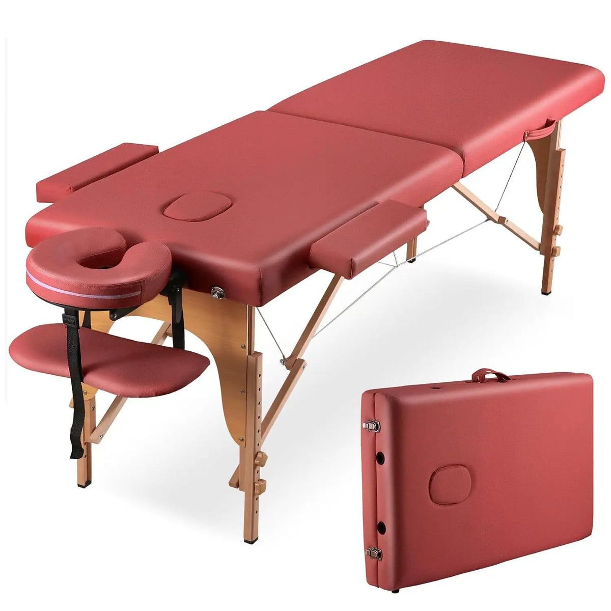 Massage Table Portable Wooden Lash Bed 24" Wide Massage Bed Foldable Beauty Spa Tattoo Face Cradle Adjustable, Customized