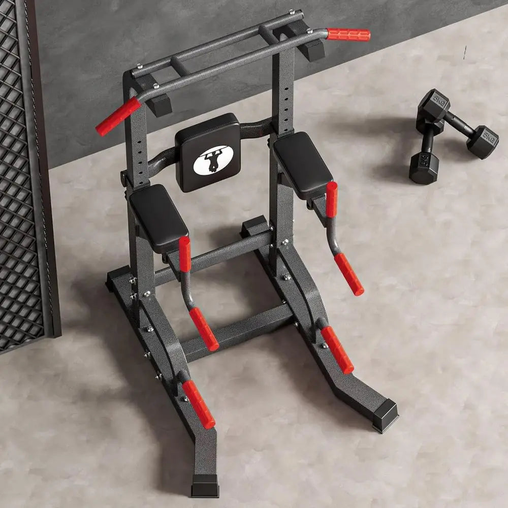 Power Tower Pull Up Bar Dip Station, All in One ree Standing Pull Up Bar or Home Gym with 7-Level Height Adjustable, Multi-uncti