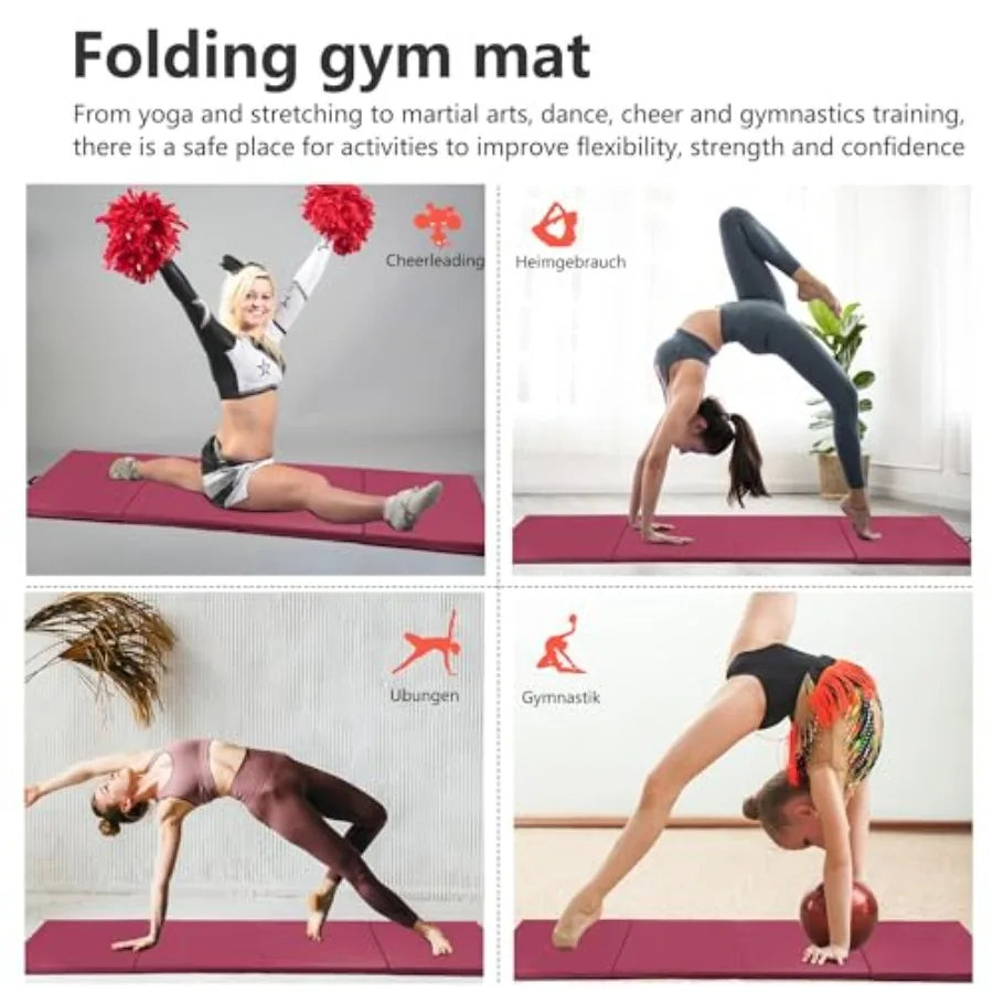 Thick 2 Inch Yoga Mat for Home Gym - Foam Exercise Flooring for Workout Gymnastics Tumbling Pilates Dance - Foldable Play Mat i