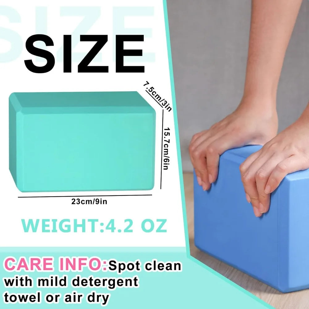 Honoson 20 Pcs Yoga Blocks Bulk 9''x6''x3'' High Density EVA Foam Blocks for Exercise Pilates Meditation