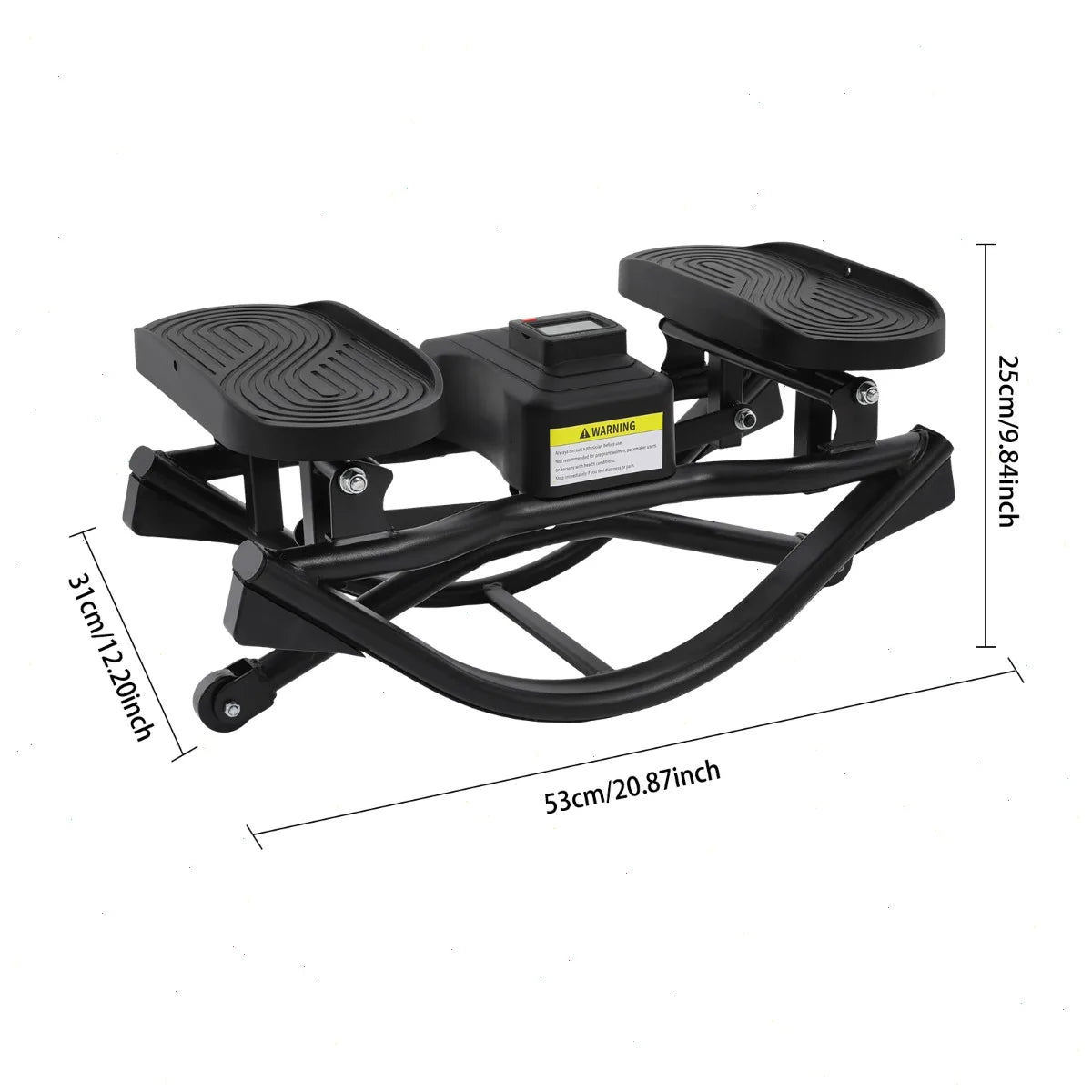 Rock Stepper with Elastic Resistance Bands, Side-to-Side Lateral Rocking Stepper Machine, Digital Display Monitor, Heavy Duty Frame, Home Fitness Equipment for Legs Glutes Workout 