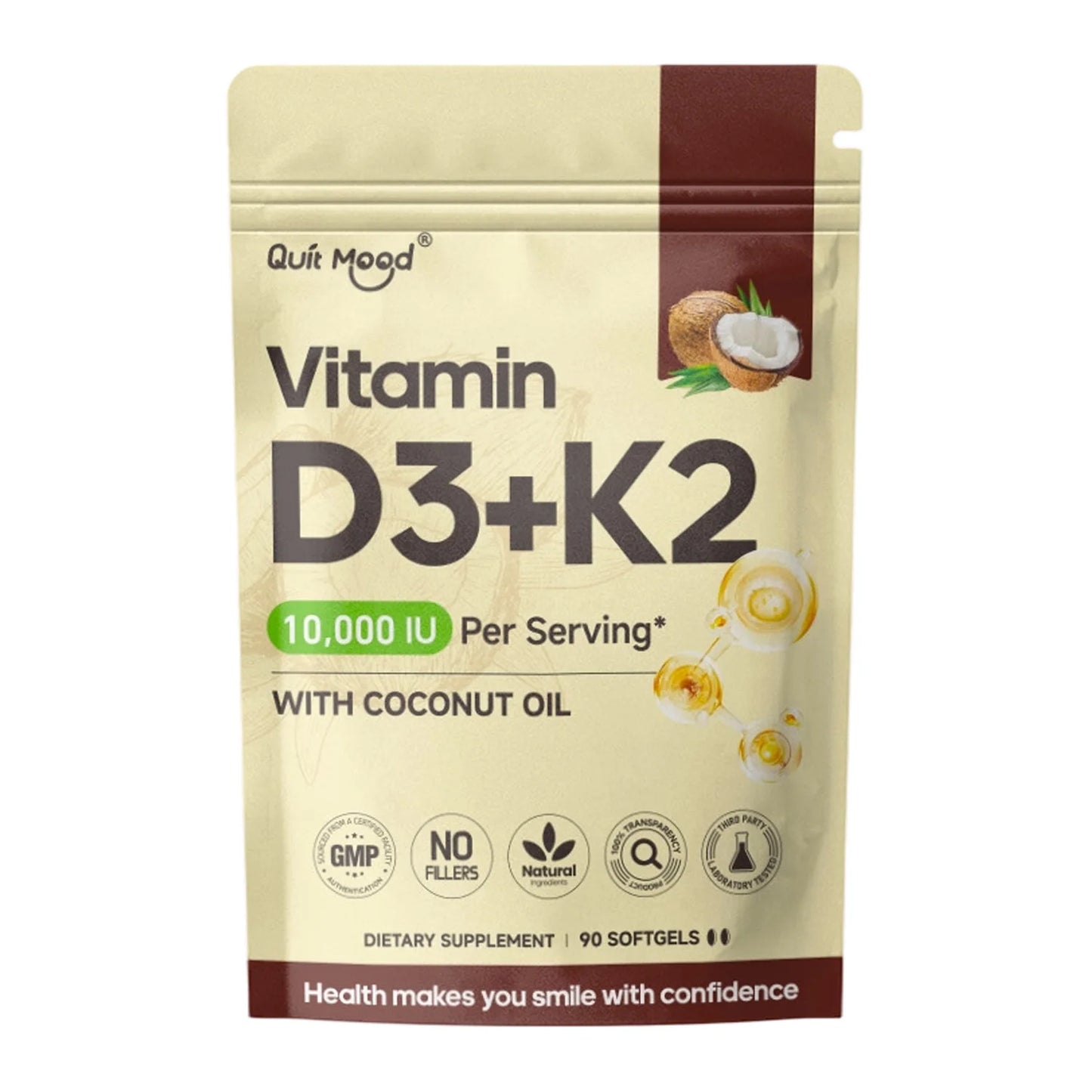 Vitamin D3K2,assists calcium absorption, trace ingredient vitamin supplement soft capsule