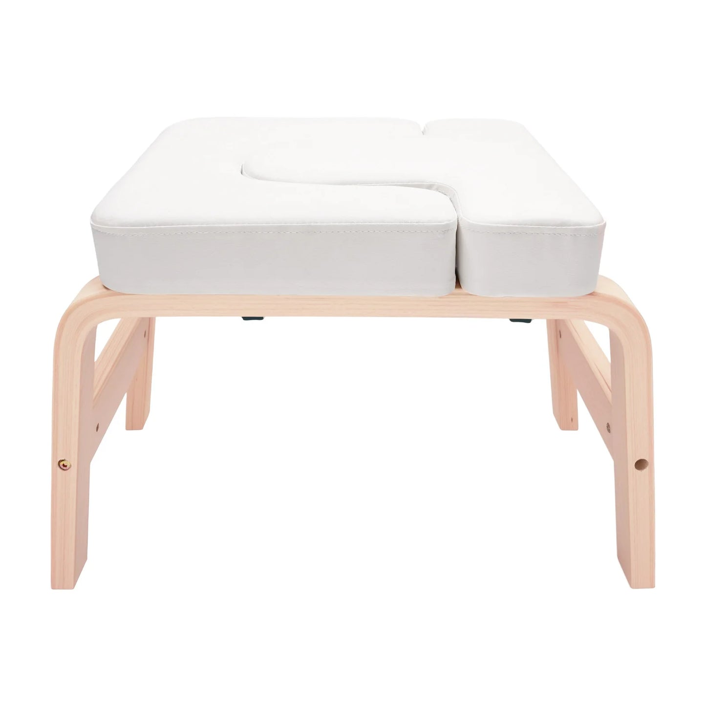 Solid Wood Yoga Headstand Bench with Detachable T-Block & Sponge Cushion for Home Gym Inversion Training & Flexibility Improvement