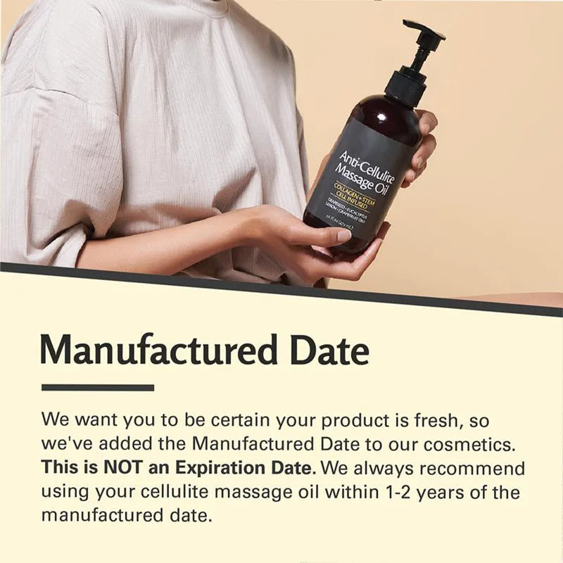 M3 Naturals Cellulite Massage Oil 8oz - Smooth the Appearance of Cellulite - Body Care & Skin Care Massage Oil - Topical Collage