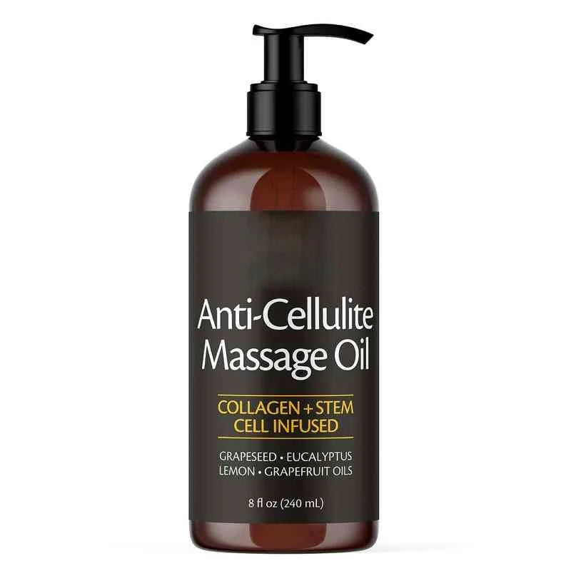 M3 Naturals Cellulite Massage Oil 8oz - Smooth the Appearance of Cellulite - Body Care & Skin Care Massage Oil - Topical Collage