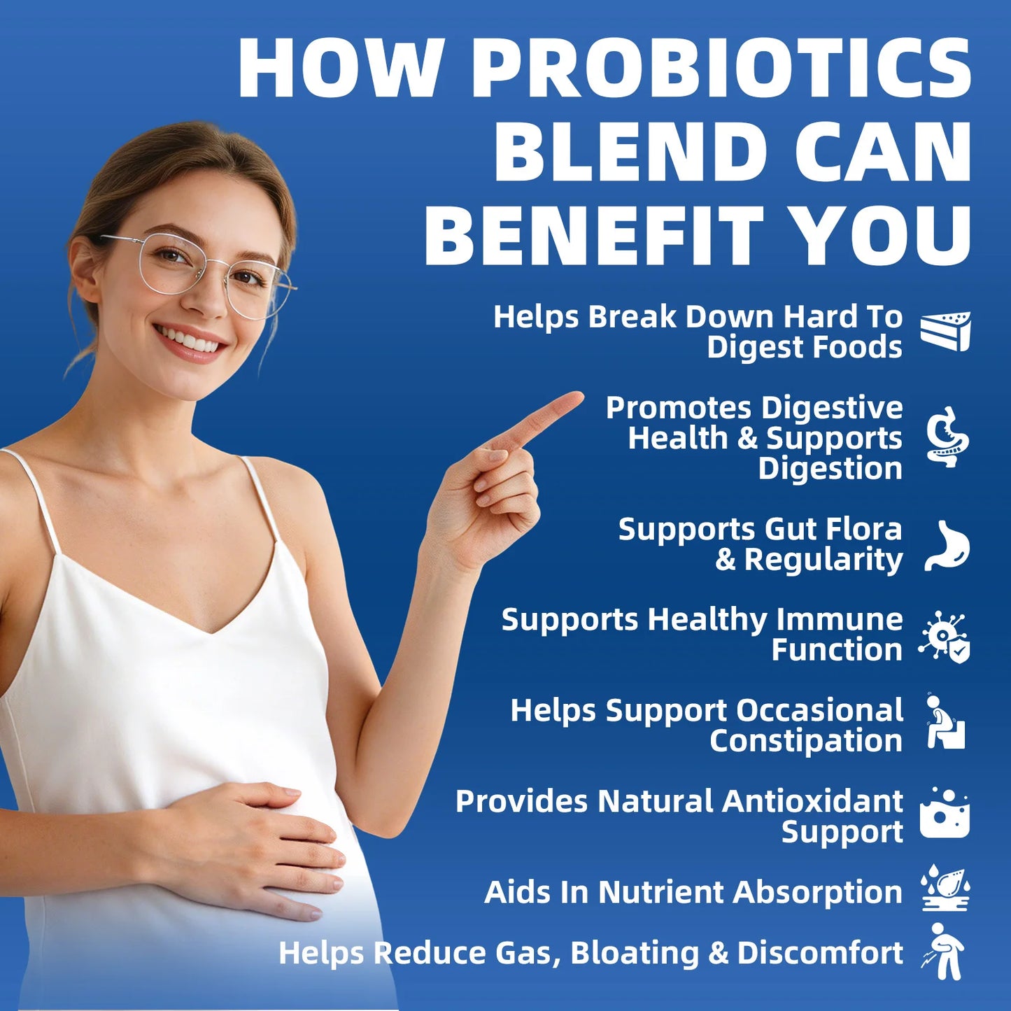 GPGP GreenPeople 120PCS Probiotics Digestive Enzymes Help Digestion Health for Women & Men Supports Gut Flora & Regularity Support Occasional Constipation