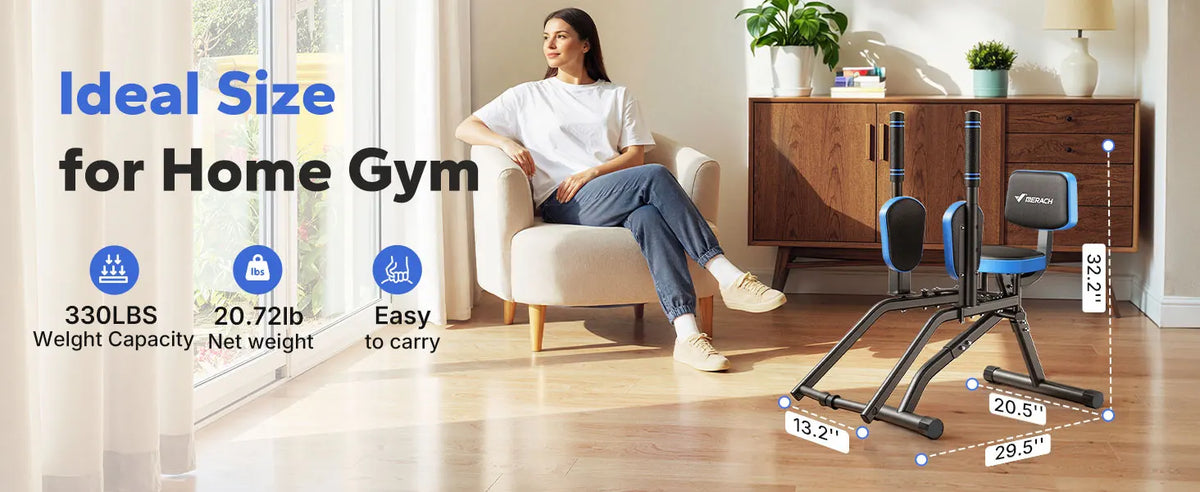 MERACH Hip Abductor Butt Toning Leg Adductor Trainer Machine Adjustable Resistance Glute & Inner Thigh Workout Equipment for Home Gym Leg Workout and Booty Builder with Bands and Dual Foot Bar 360° Rotating Leg Pads for Wome
