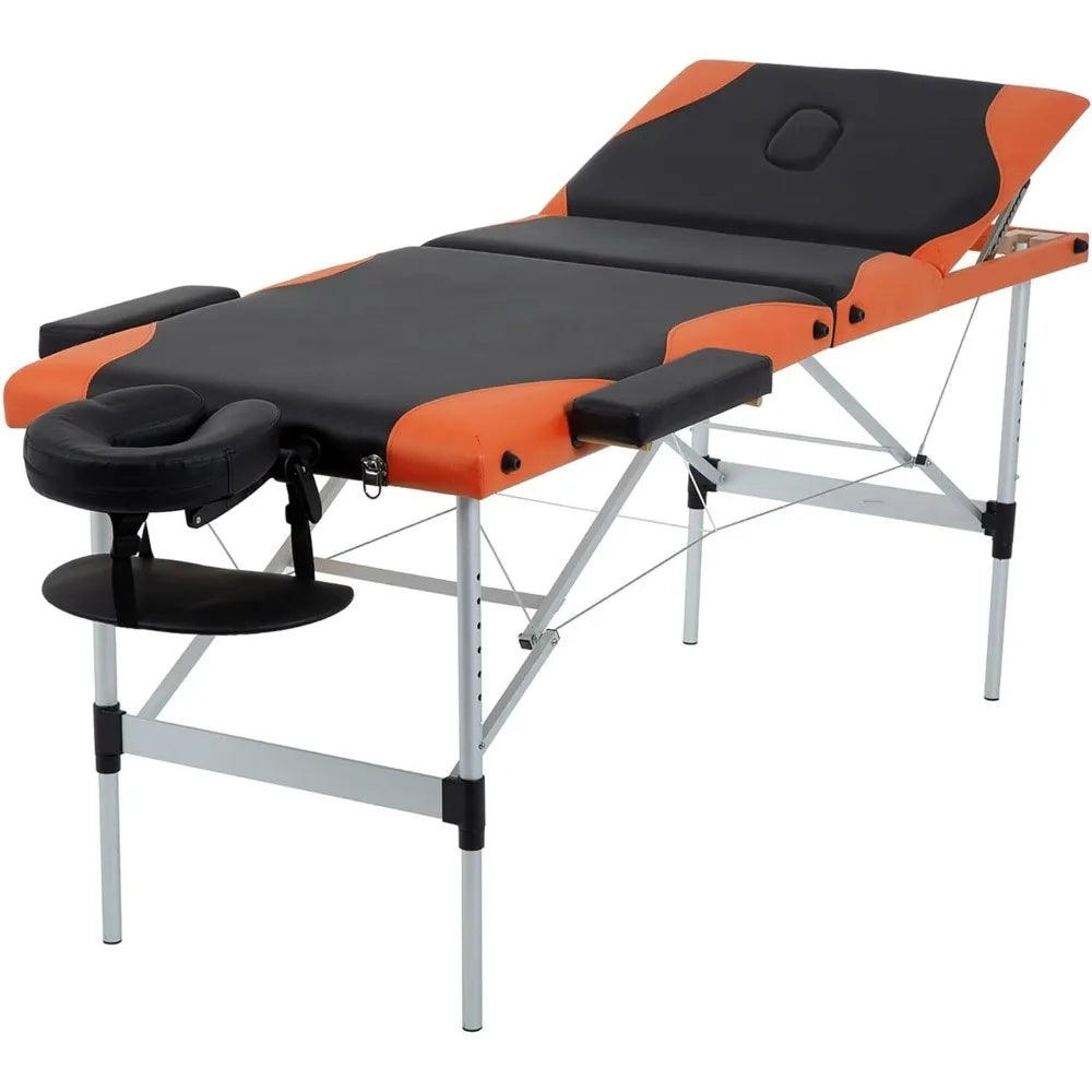 Massage Bed 3 Folding Protable Massage Table Aluminium Frame Lash Bed 28in Wide