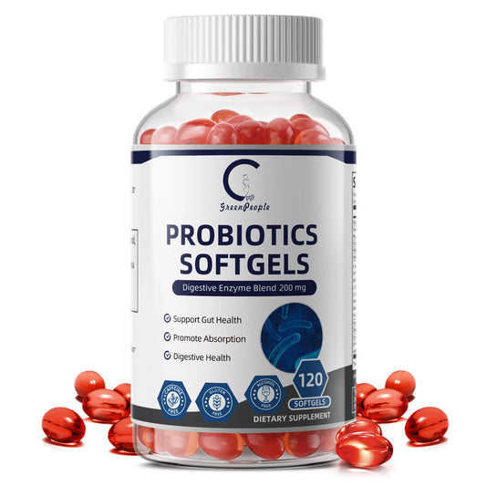 GPGP GreenPeople 120PCS Probiotics Digestive Enzymes Help Digestion Health for Women & Men Supports Gut Flora & Regularity Support Occasional Constipation
