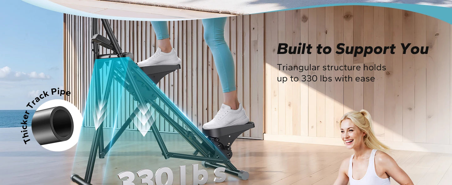 MERACH Stair Stepper for Home Gym New Version for Full-Body Workout Compact Folding Stair Climber with Extended Step Range