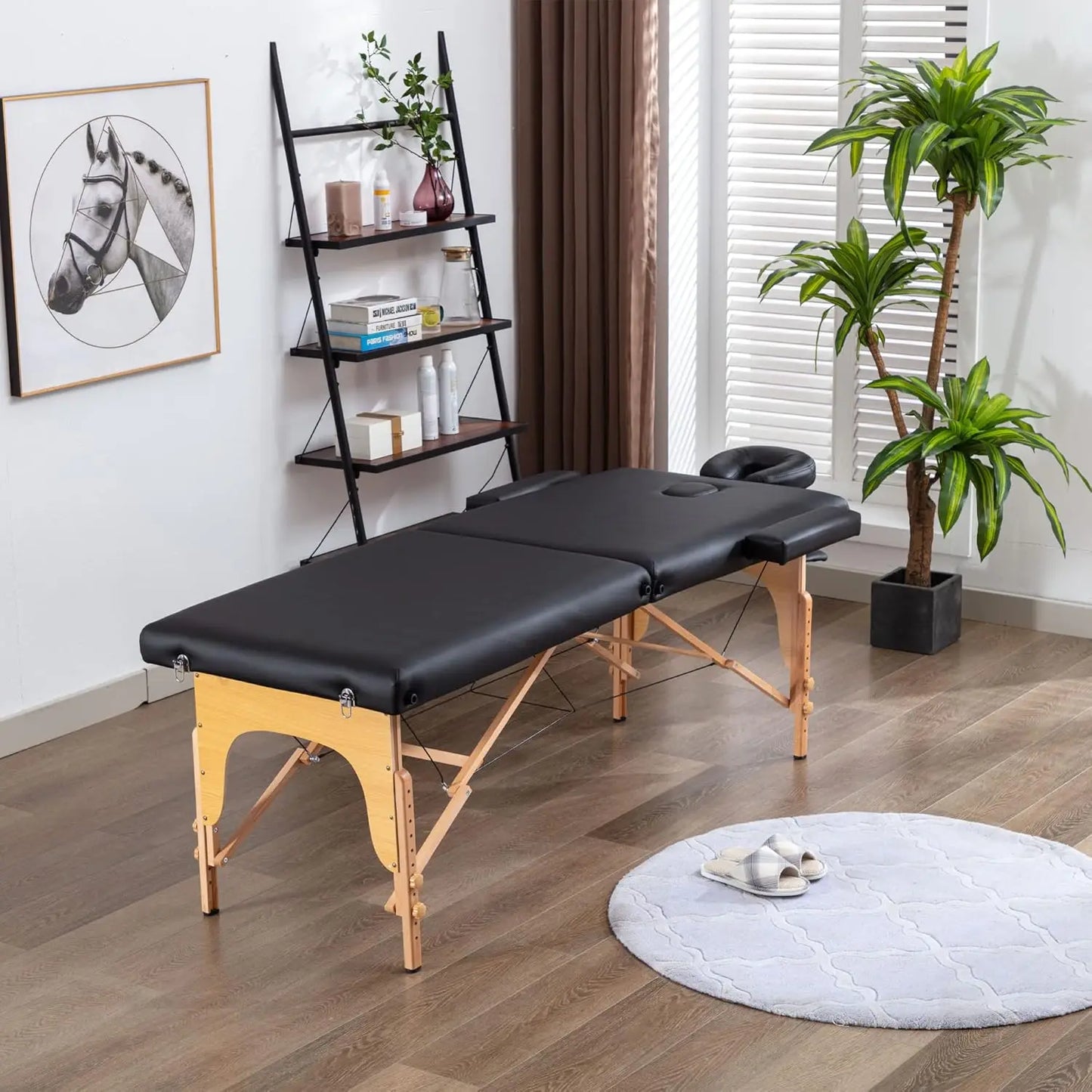 Memory Foam Massage Table, Portable Foldable, Height Adjustable, 84"L x 28"W, Home Salon Spa Bed with Accessories & Carrying Case, Easy Setup