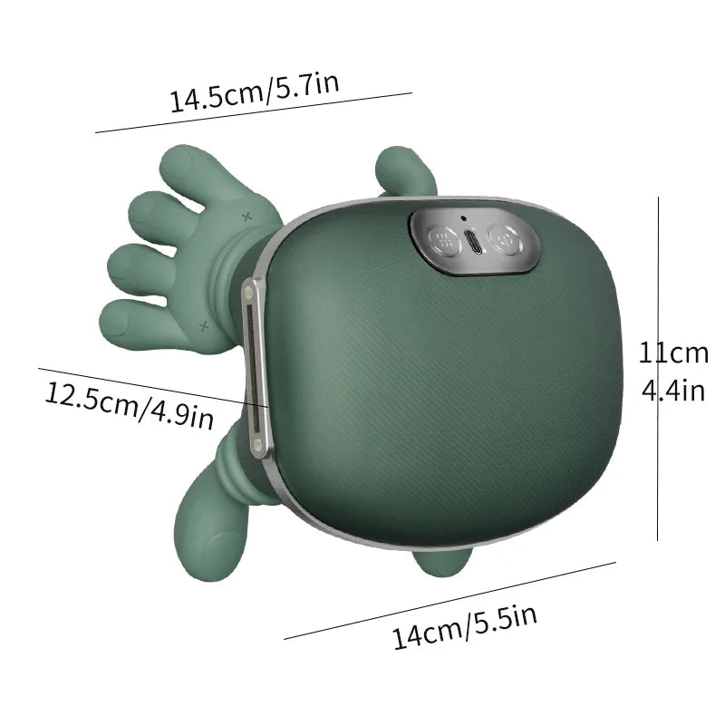 Wireless Bionic Heated Electric Neck and Shoulder Massager with Finger Massager, Portable