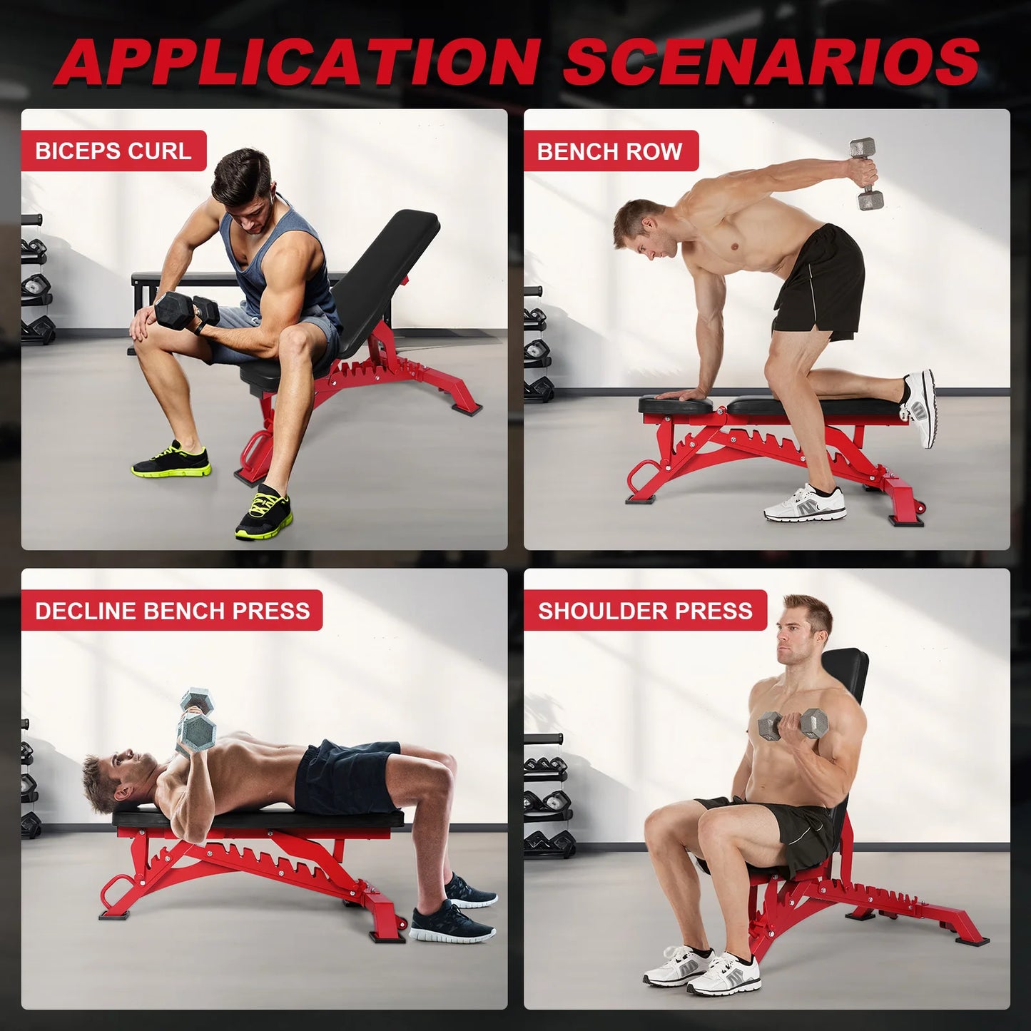 Strength Training Bench Adjustable Exercise Bench Bench Press Bench for Home Garage Gym