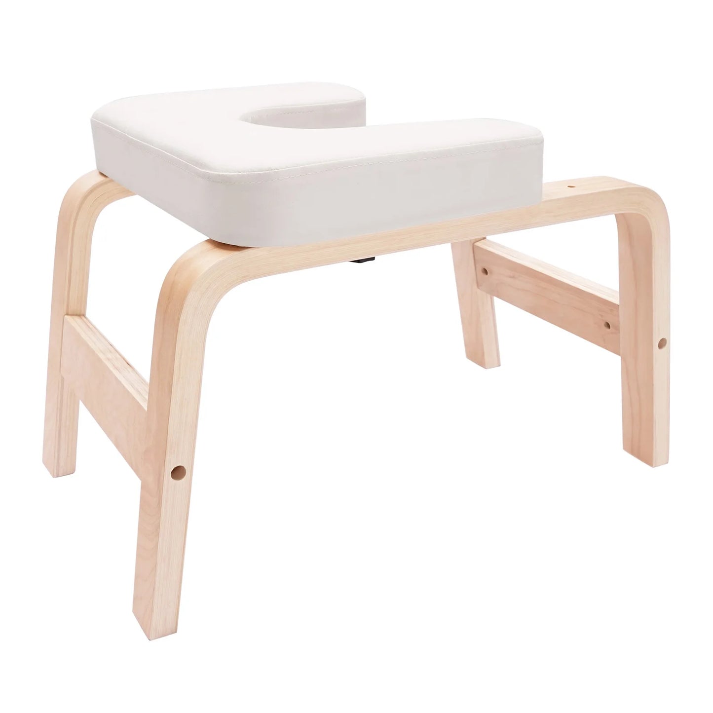 Solid Wood Yoga Headstand Bench with Detachable T-Block & Sponge Cushion for Home Gym Inversion Training & Flexibility Improvement