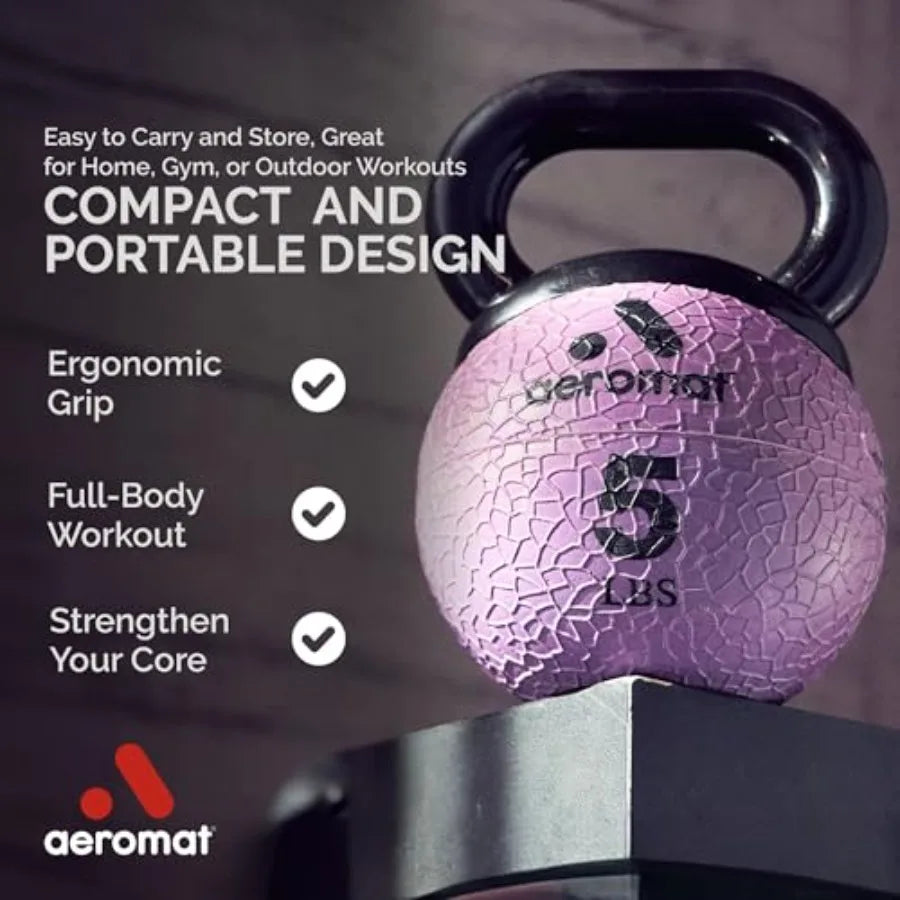 Elite Mini Kettlebell Medicine Ball 6 Diameter Weighted Exercise Ball for Training Color-Coded Kettlebell Weight