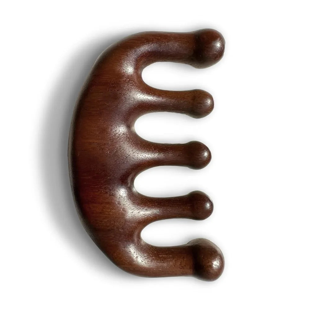 Handmade Natural Green Sandalwood Comb Wide Tooth Wooden Scalp Massager Hair Care Styling Detangling Brush for Men Women