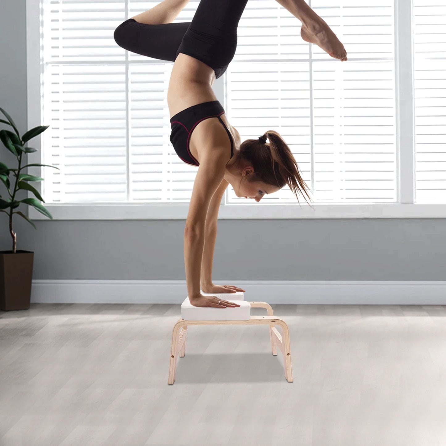 Yoga Headstand, Assistant Inversion Bench, Body Shaping Invert Stool, Chair Body Coordination for Gymnasts 64*36*40cm