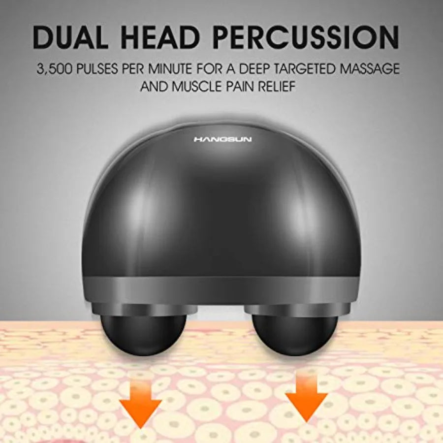 HANGSUN Handheld Neck Back Massager for Pain Relief Deep Tissue Electric Double Head Percussion Massage MG460 for Shoulder Leg