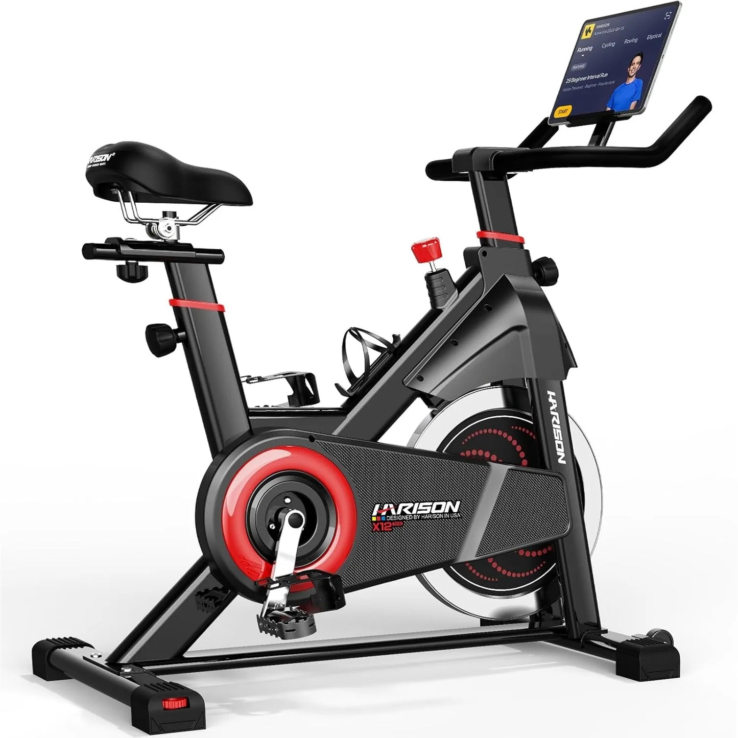 Exercise Bike, Magnetic Stationary Bike for Home, Quiet Dual-Belt Indoor Cycling Spin Bike, 380 lb Capacity, Customized