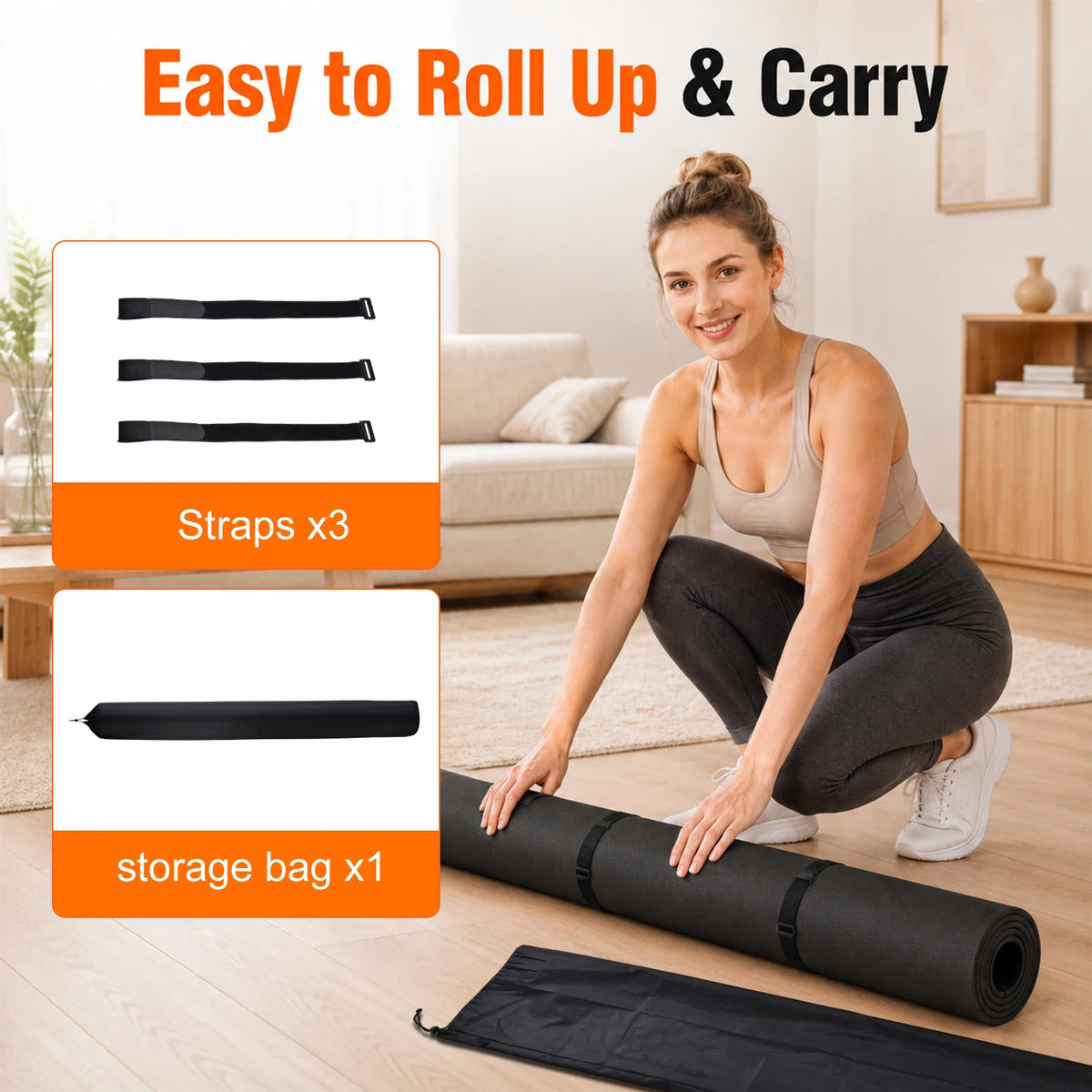 8'x6' (7mm) Thick Workout Mat, High-Density Non-Slip Gym Flooring for Cardio Yoga and Weight Training, Shoe-Friendly Durable Exercise Pad for Home Fitness