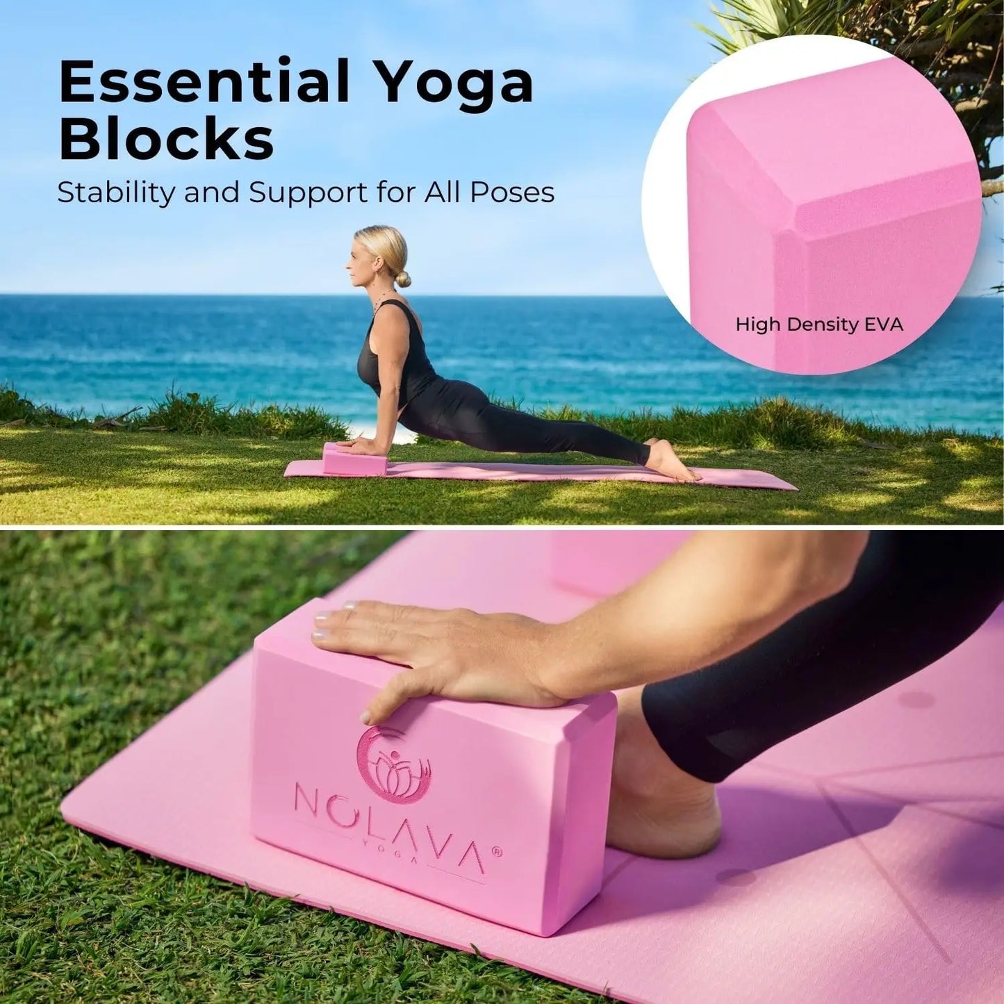 72"x24" Yoga Mat with Bag – Non-Slip 1/4" Thick – Includes Blocks, Strap & Kneeling Pad