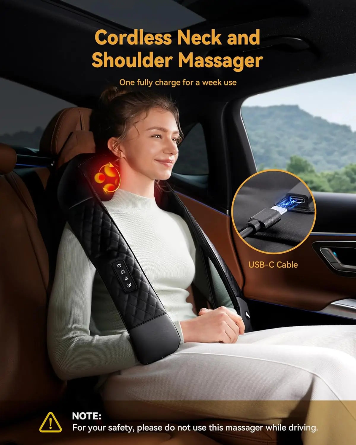 Cordless Neck & Back Massager with Heat, 4D Deep Tissue Kneading, Full Body Muscle Pain Relief, Ergonomic Design, 2026 Upgraded