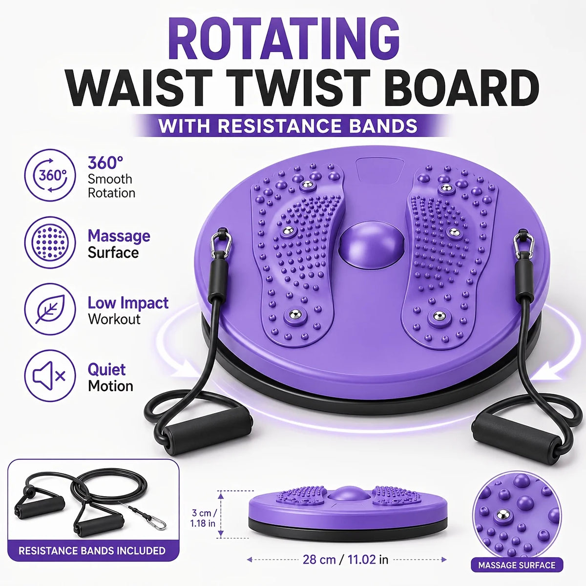 Silent Home Fitness Equipment Waist Twister Abdominal Twisting Board for Exercise - Compact Size for Efficient Core Training
