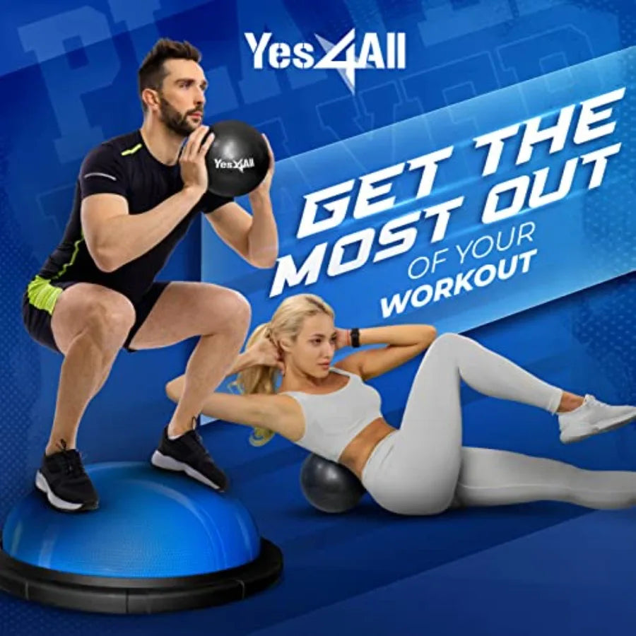 Half Ball Balance Trainer 880LBS for Pilates Home Gym Floor Exercises Full Body Workout Red High Stability Durable Material