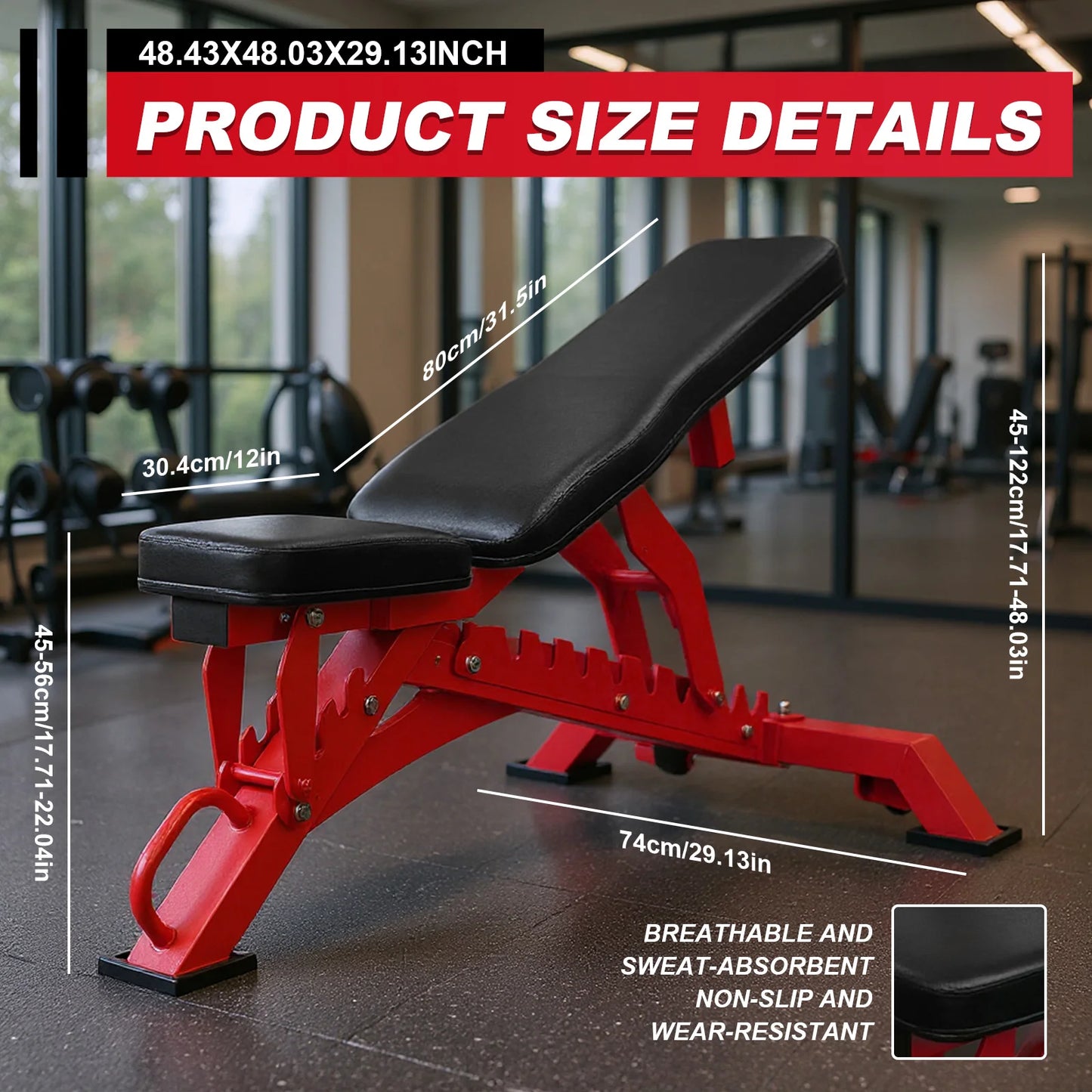 Strength Training Bench Adjustable Exercise Bench Bench Press Bench for Home Garage Gym