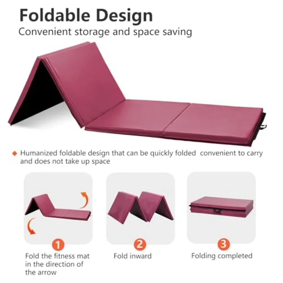 Thick 2 Inch Yoga Mat for Home Gym - Foam Exercise Flooring for Workout Gymnastics Tumbling Pilates Dance - Foldable Play Mat i