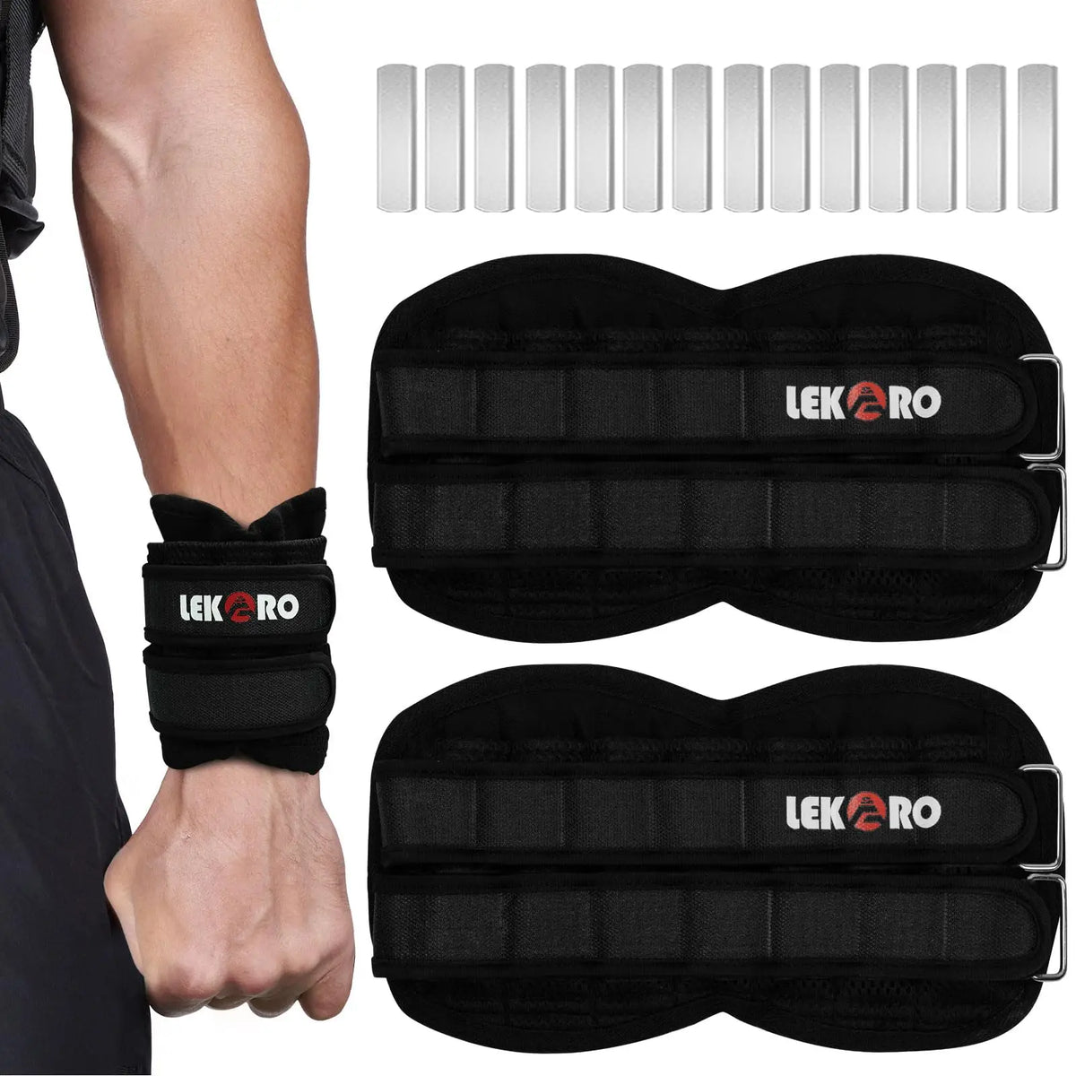 Adjustable Wrist Ankle Weights, Removable Arm and Leg Weights for Men and Women Fitness, Strength Training, Running, 1 to 2 Pack