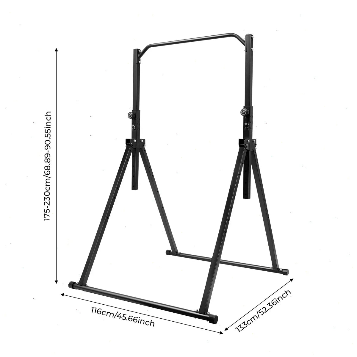 Pull-Up Bar, Single Bar, Gymnastics Practice Bar, Doorway Adjustable, Home Workout, Heavy Duty Steel, Strength Training, Detachable, Non-slip, 440Lbs Weight Capacity, Indoor Exercise for Arms Abs Back