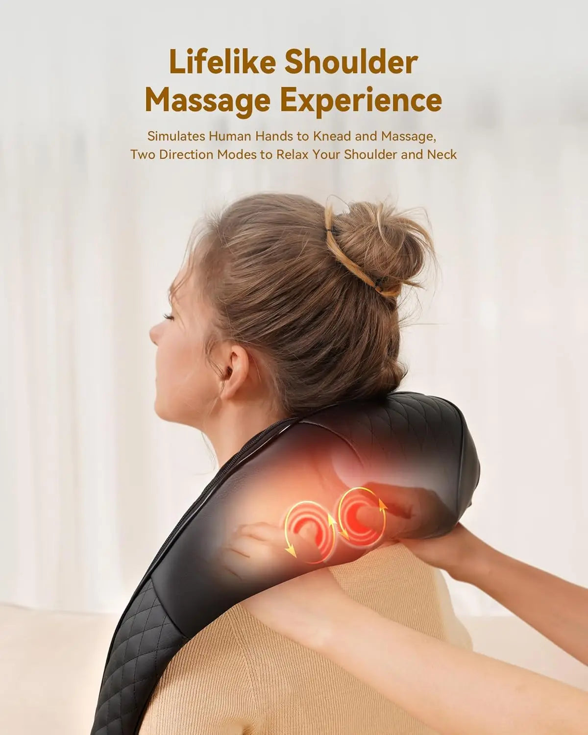 Cordless Neck & Back Massager with Heat, 4D Deep Tissue Kneading, Full Body Muscle Pain Relief, Ergonomic Design, 2026 Upgraded