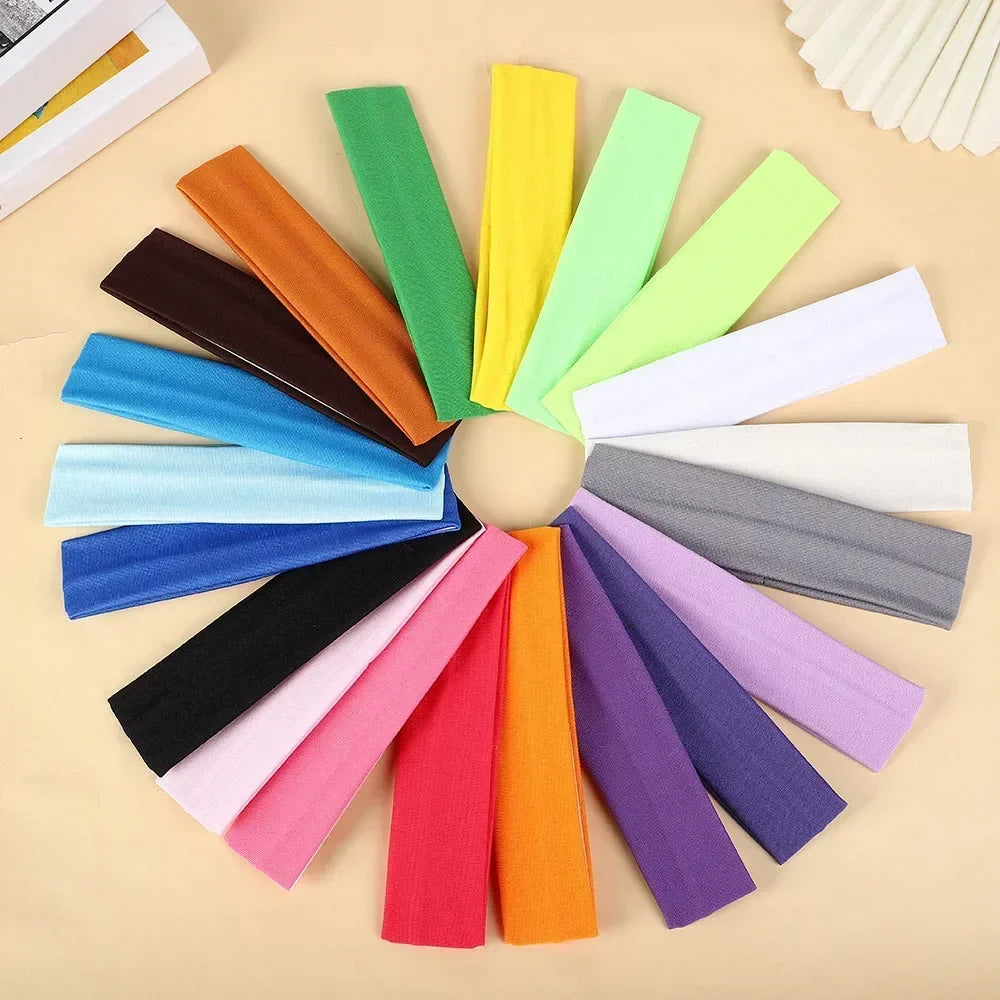 10 Pcs Elastic HairBand Fashion Headbands For Women Solid Color Sports Running Fitness Yoga Hair Bands Makeup Hair Accessories