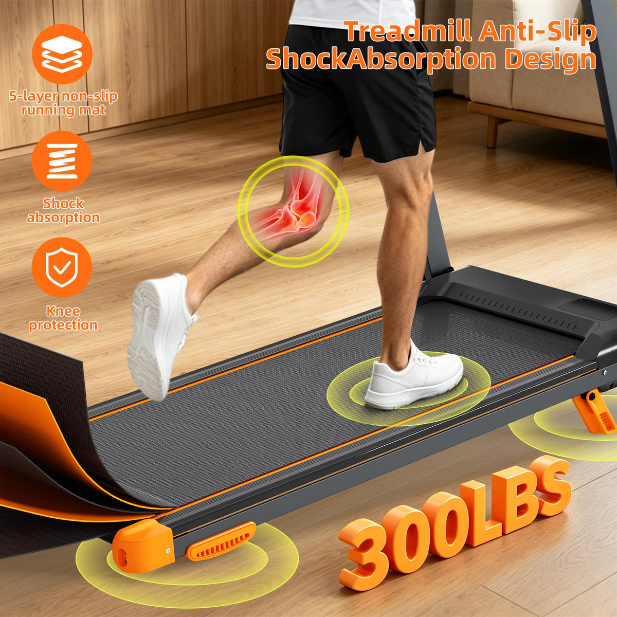 Quiet 3-in-1 Foldable Walking Pad Treadmill with 12% Incline for Home, 12 Preprogrammed HIIT Modes, Supports up to 300 LBS, Smart Treadmill Built with LED Display, Heart Rate Sensor, Bluetooth Speaker & App Connection