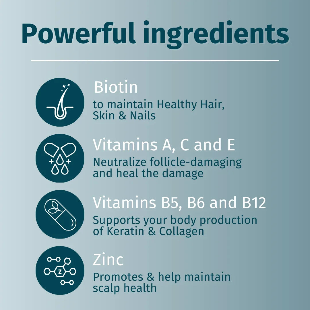 Hair Skin and Nails Gummies - Vegan biotin Vitamins for Women & Men Supports Faster Hair Growth, Stronger Nails, Healthy Skin