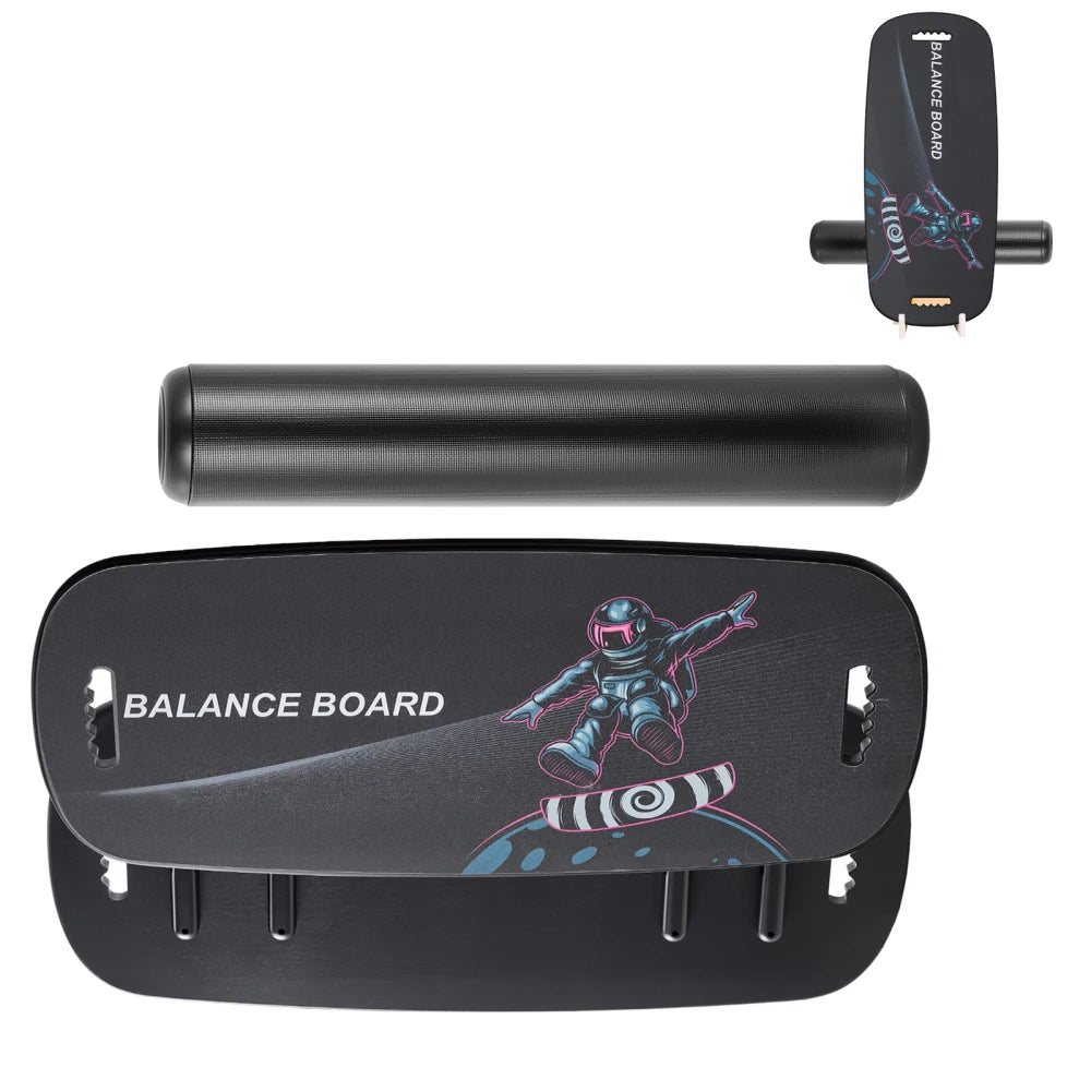 Ye Balance Board: 2-in-1 Wobble Board Trainer for Adults, Premium Wooden Balance Training Equipment with Roller, Magnetic Stoppers, Storage Rack, for Core Workouts, Surf Training & Physical Therapy