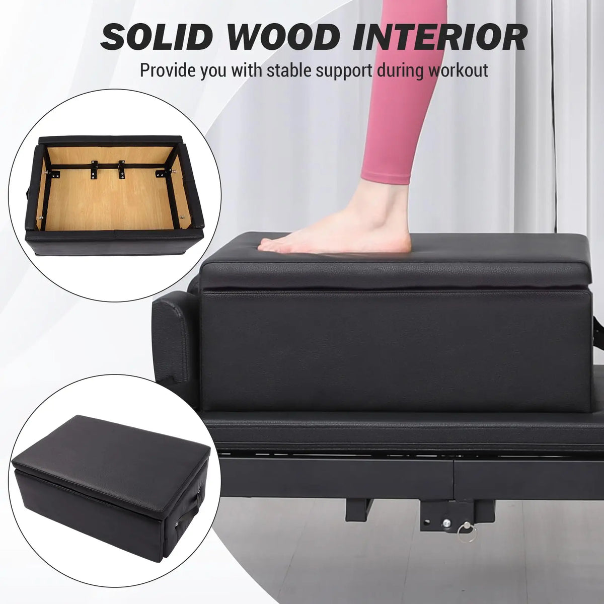 Portable Pilates Reformer Sitting Box,Pilates Sit Boxs for Home Workout, Pilates Exercise Accessories for Pilates Refomer/Board