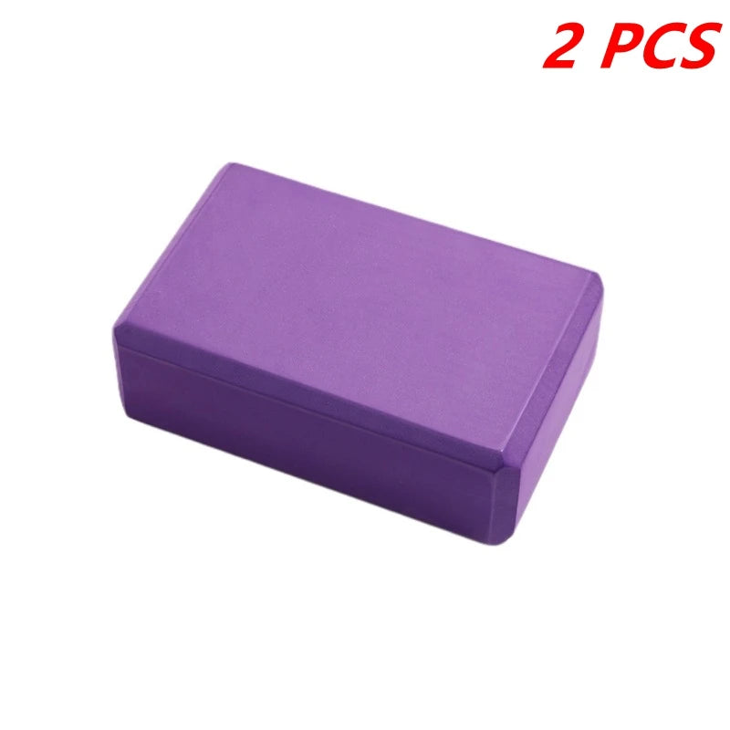 2Pcs High Density Yoga Foam Blocks Non-slip Solid Color Yoga Balance Fitness Dance Supplies For Yoga Pilates And Meditation