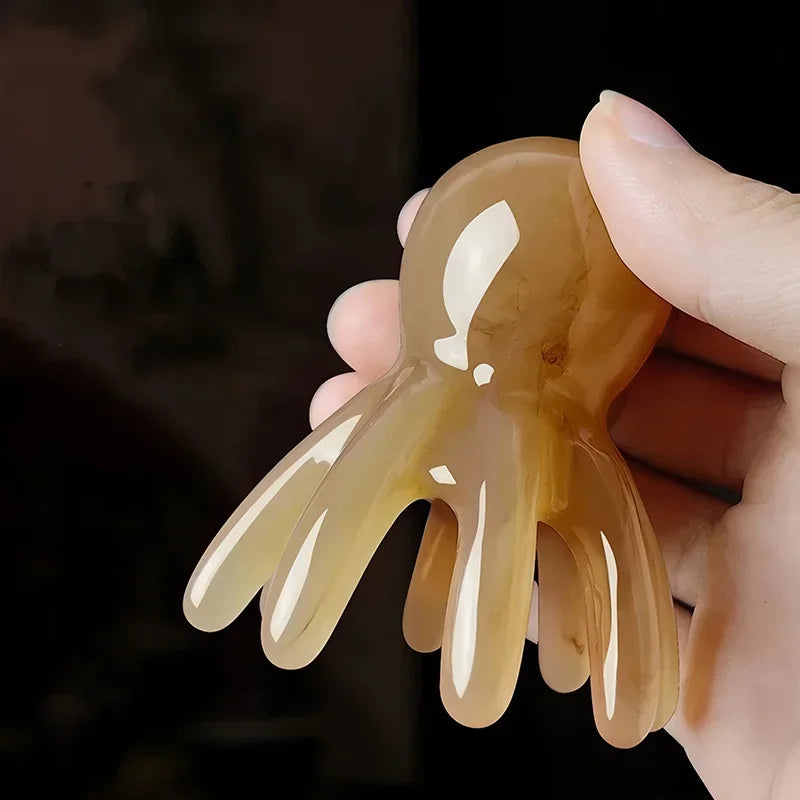 2 sets of handheld cute octopus wide toothed massage combs