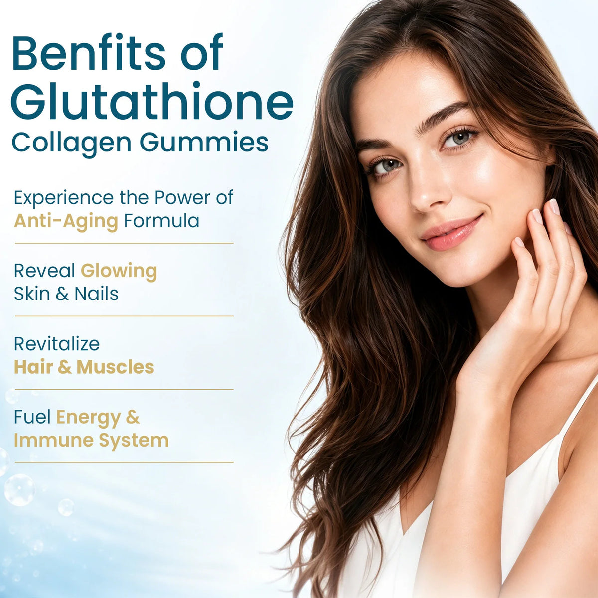 Vanayt Glutathione 1000mg Gummies Hydrolyzed Collagen Vitamin C 60Pcs Skin Health Liver Detox Immune Support Dietary Supplement