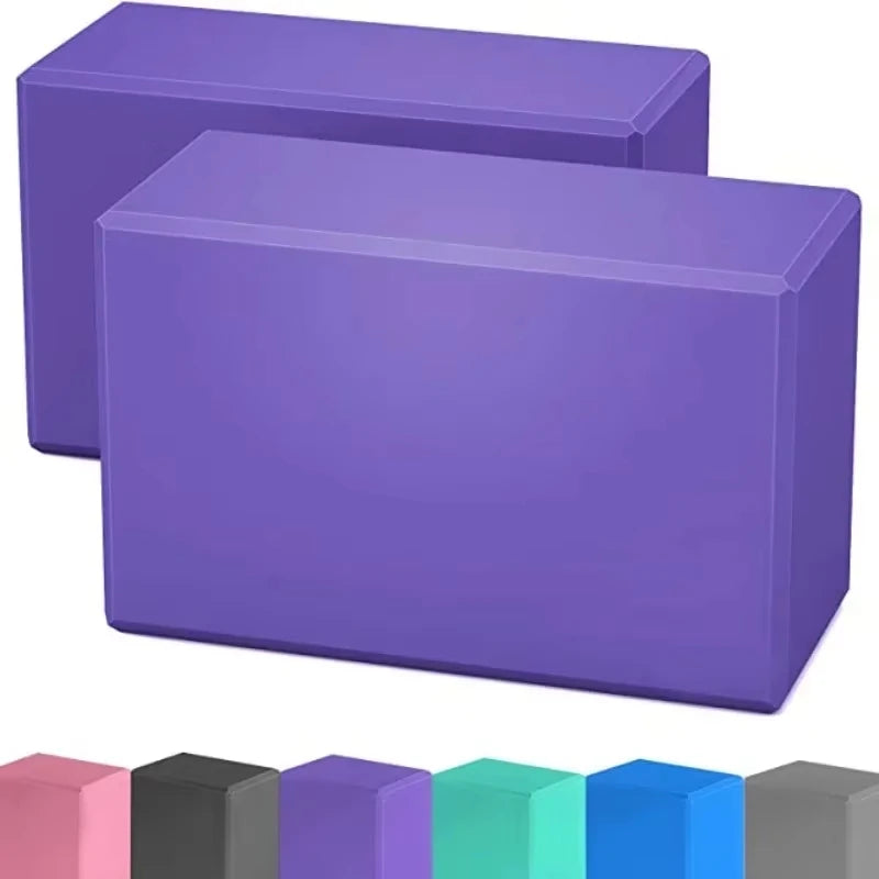 2Pcs High Density Yoga Foam Blocks Non-slip Solid Color Yoga Balance Fitness Dance Supplies For Yoga Pilates And Meditation