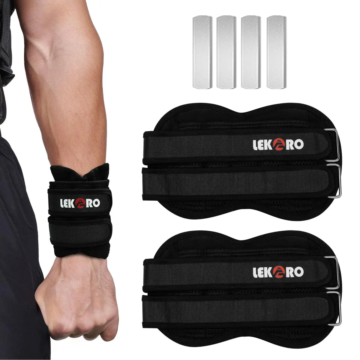Adjustable Wrist Ankle Weights, Removable Arm and Leg Weights for Men and Women Fitness, Strength Training, Running, 1 to 2 Pack