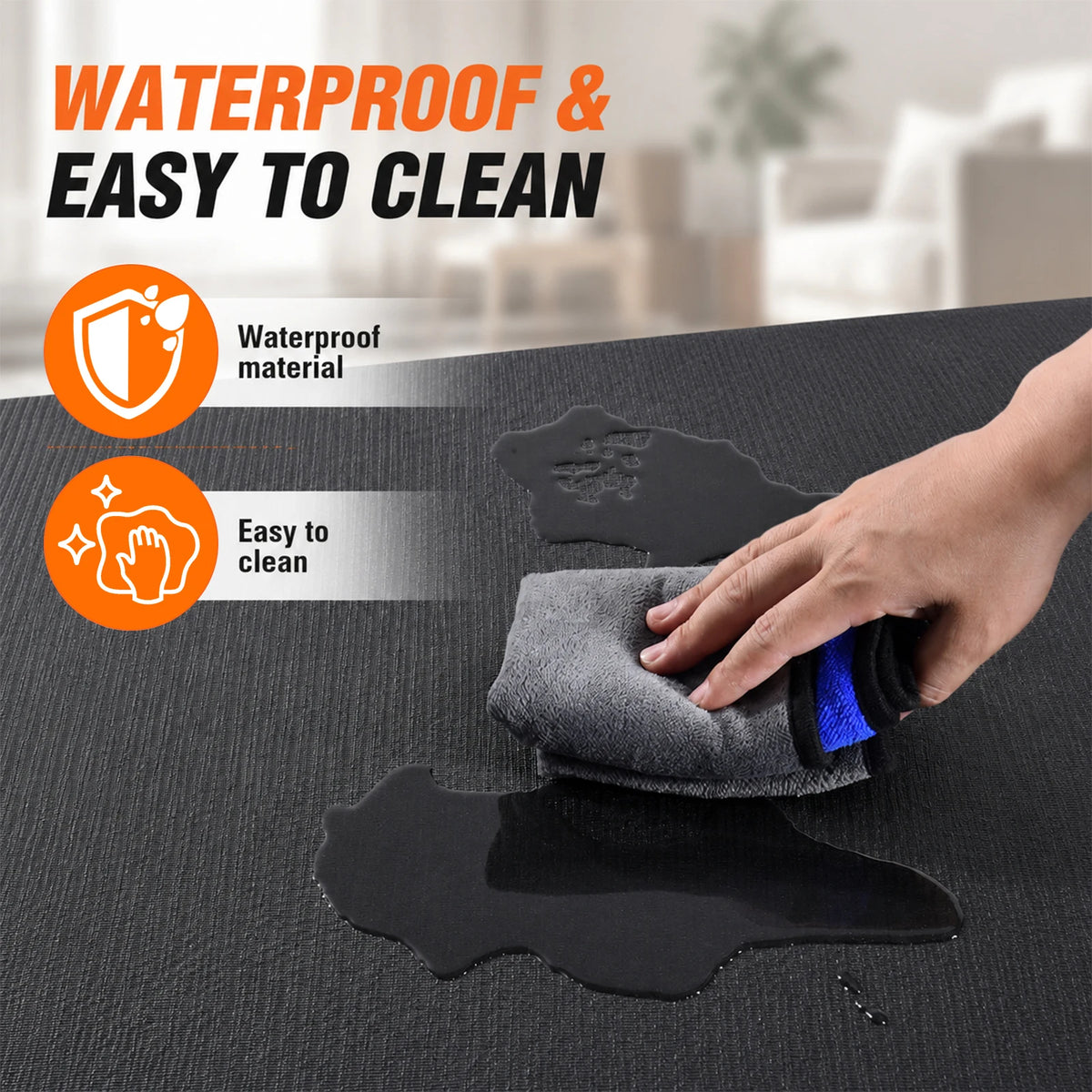 8'x6' (7mm) Thick Workout Mat, High-Density Non-Slip Gym Flooring for Cardio Yoga and Weight Training, Shoe-Friendly Durable Exercise Pad for Home Fitness