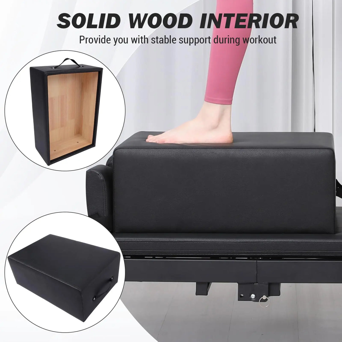 Portable Pilates Reformer Sitting Box,Pilates Sit Boxs for Home Workout, Pilates Exercise Accessories for Pilates Refomer/Board