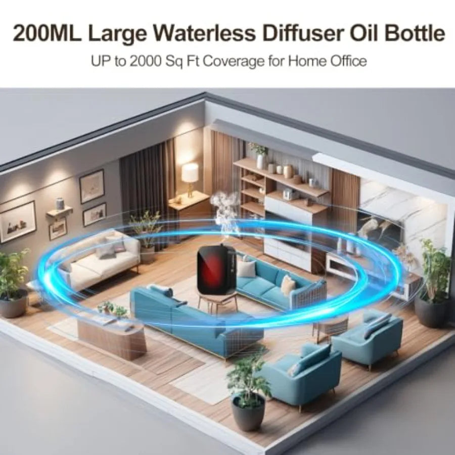 Waterless essential oil diffuser for home, hotel, office; ABS plastic; white; app-controlled smart cold air diffusion up to 200