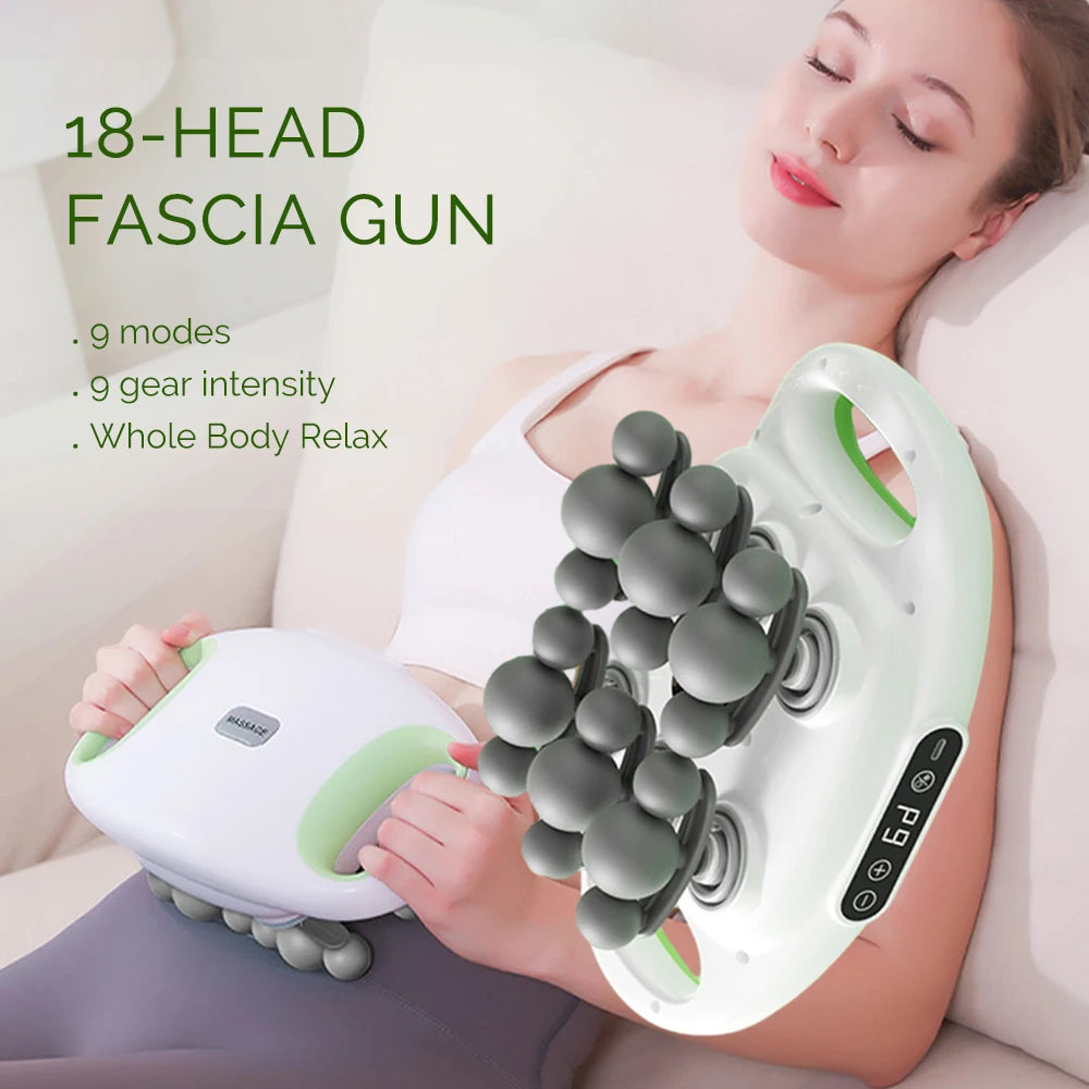 42 Heads Fascia Gun High-Frequency Vibration Deep Body Massage Device Back Waist Thigh Massager Neck Shoulder Muscle masajeador