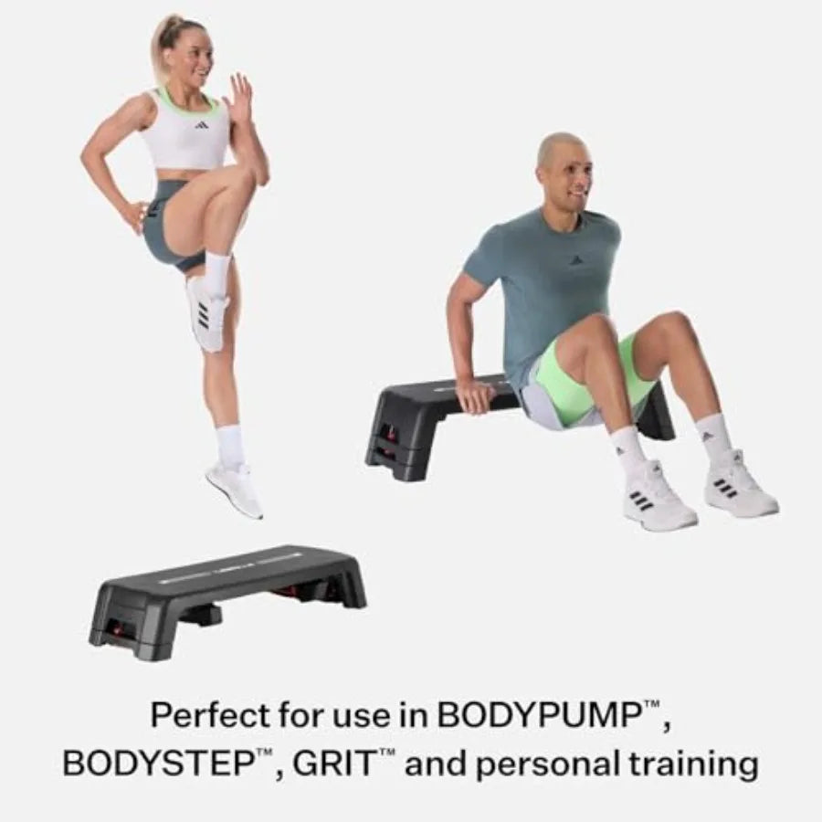 SMARTSTEP Adjustable Dual Purpose Cardio and Strength Step Platform System with Built-In Risers in Black for Home Gym Use Durab